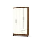 Guarda Roupa 4 Portas Opala Imbuia Champanhe