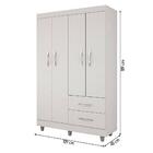 Guarda Roupa 4 Portas Paris Chf Branco