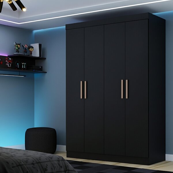 Guarda Roupa 4 Portas Paris Espresso Móveis Preto