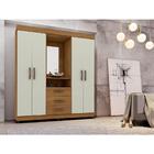 Guarda-roupa 4 Portas Penteadeira - Freijó / Cinza