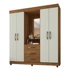 Guarda-roupa 4 Portas Penteadeira - Freijó / Cinza