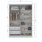 Guarda-roupa 4 Portas Reflecta 2 Gavetas Internas Ravi Branco