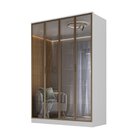 Guarda-roupa 4 Portas Reflecta 2 Gavetas Internas Ravi Branco