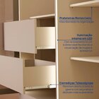 Guarda-roupa 4 Portas Reflecta Com Led 100% Mdf Orion Cabecas