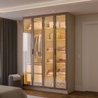 Guarda-roupa 4 Portas Reflecta Com Led 100% Mdf Orion Cabecas