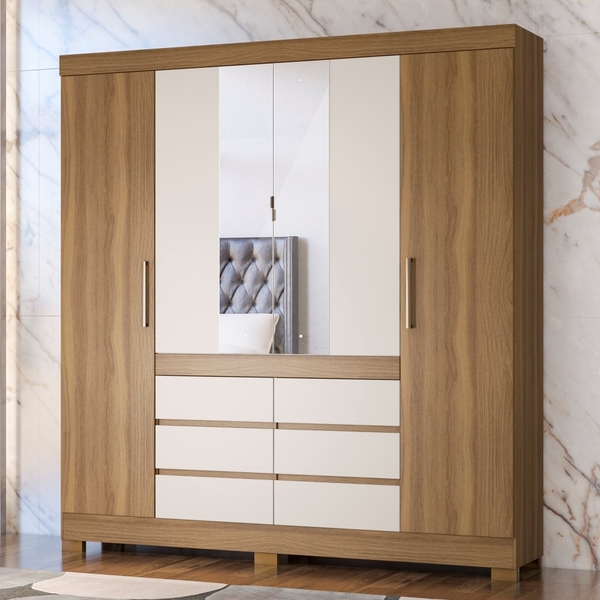 Guarda Roupa 4 Portas Reus Amendola/off White