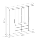 Guarda Roupa 4 Portas Reus Amendola/off White