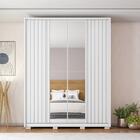 Guarda Roupa 4 Portas Ripado Com Espelho Patna Branco Fosco