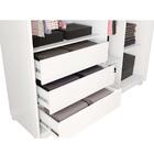 Guarda Roupa 4 Portas Ripado Com Espelho Patna Branco Fosco