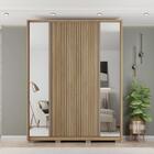 Guarda Roupa 4 Portas Ripado Com Espelho Santana Buruti Fendi