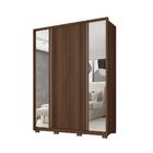 Guarda Roupa 4 Portas Ripado Com Espelho Santana Fendi Havana