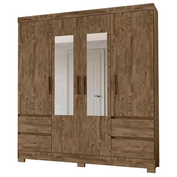 Guarda Roupa 4 Portas Roma Castanho Wood 971331