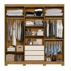 Guarda Roupa 4 Portas Salvador Com Espelho Freijó Off White