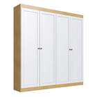 Guarda-roupa 4 Portas Savana/branco Fosco - Genialflex
