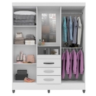 Guarda Roupa 4 Portas Serkis Flex Branco Rosa