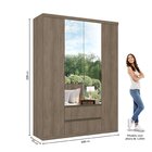 Guarda-roupa 4 Portas Slim Glass Nobre Rustic