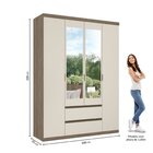 Guarda-roupa 4 Portas Slim Glass Nobre Rustic / Off White
