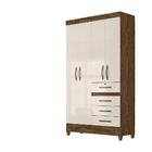 Guarda Roupa 4 Portas Sobral Castanho Wood Off White 870030