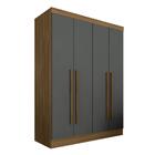 Guarda Roupa 4 Portas Solteiro Mayra Boreal/grafite - Móveis