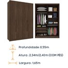 Guarda Roupa 4 Portas Zelandia Espresso Móveis Cacau