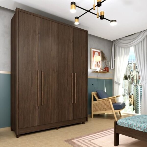 Guarda Roupa 4 Portas Zelandia Espresso Móveis Cacau
