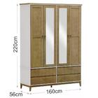 Guarda Roupa 4 Pt Com Espelho E Penteadeira Com Led Mdf/madei