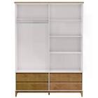 Guarda Roupa 4 Pt Com Espelho E Penteadeira Com Led Mdf/madei