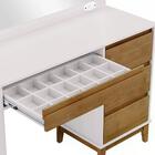 Guarda Roupa 4 Pt Com Espelho E Penteadeira Com Led Mdf/madei