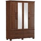 Guarda Roupa 4 Pt Com Espelhos Madeira Maciça 2242 Ouro Fnt