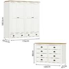 Guarda Roupa 4 Pt Comoda 8 Gv Madeira Maciça Milani Store