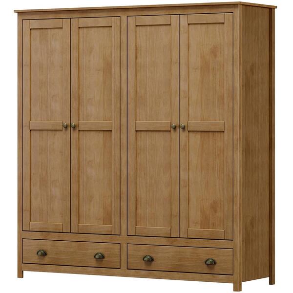 Guarda Roupa 4p 2g Madeira Maciça 176 Cm 9105 Milani Store