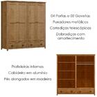 Guarda Roupa 4p 2g Madeira Maciça 176 Cm 9105 Milani Store