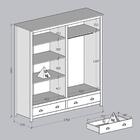 Guarda Roupa 4p 2g Madeira Maciça 176 Cm 9105 Milani Store