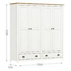 Guarda Roupa 4p 2g Madeira Maciça 176 Cm 9105 Milani Store