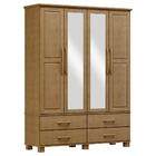 Guarda Roupa 4p 4g Espelho Madeira Maciça 168 Cm 2252 Milani