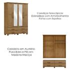 Guarda Roupa 4p 4g Espelho Madeira Maciça 168 Cm 2252 Milani