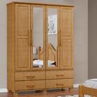 Guarda Roupa 4p 4g Espelho Madeira Maciça 168 Cm 2252 Milani