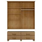 Guarda Roupa 4p 4g Espelho Madeira Maciça 168 Cm 2252 Milani