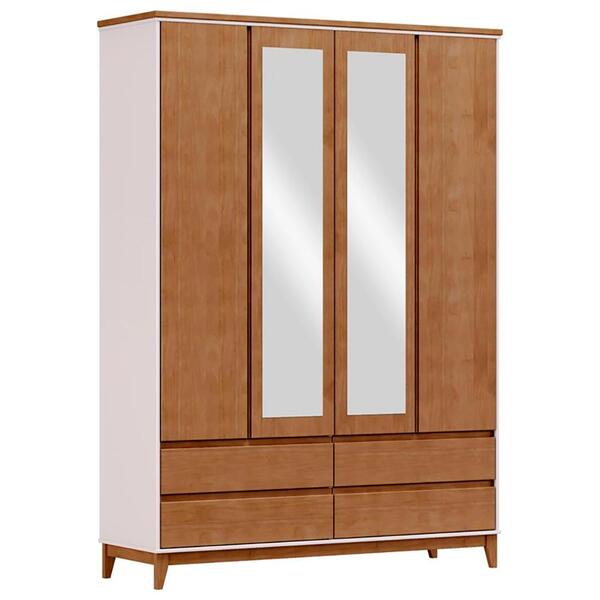 Guarda Roupa 4p 4g Espelho Mdf 160 Cm 2813 Milani Store