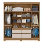 Guarda Roupa 4p Com Espelho Leão Amendola/off White