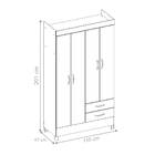 Guarda Roupa 4p Frankfurt Nogal/vanilla