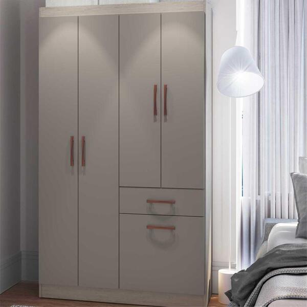 Guarda-roupa 5 Portas 1 Gaveta Trento Multimóveis Cr4155 Crem