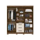 Guarda Roupa 5 Portas 3 Gavetas Com Espelho Castanho Baunilha