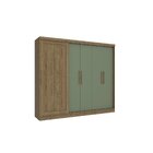 Guarda Roupa 5 Portas 4 Gavetas  Nogueira/verde Oliva