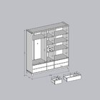 Guarda Roupa 5 Portas 6 Gavetas Mdf E Madeira Maciça Linha Pr