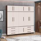 Guarda Roupa 5 Portas 6 Gavetas Roma - Freijó/off White  - Mi