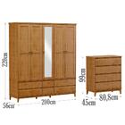 Guarda Roupa 5 Portas Com Espelho E Comoda Mdf/madeira Maciça