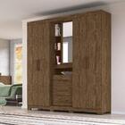 Guarda Roupa 5 Portas Milford Com Espelho Castanho Wood