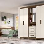 Guarda Roupa 5 Portas Milford Com Espelho Castanho Wood Bauni