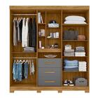 Guarda Roupa 5 Portas Milford Com Espelho Freijó Cinza